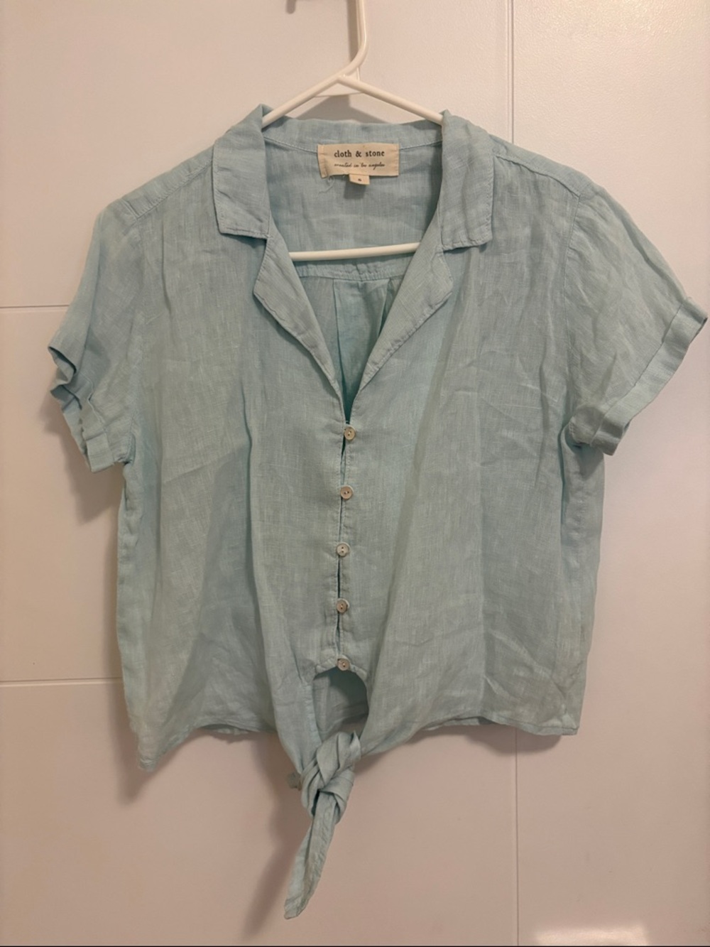 Cloth & Stone Linen Tie-Front Top